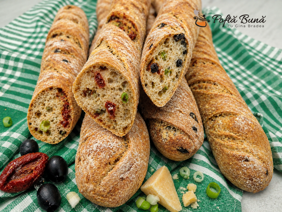 Baghete rasucite in stil ciabatta - reteta Gina Bradea