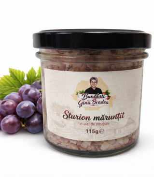 Sturion maruntit in ulei de struguri 115 g