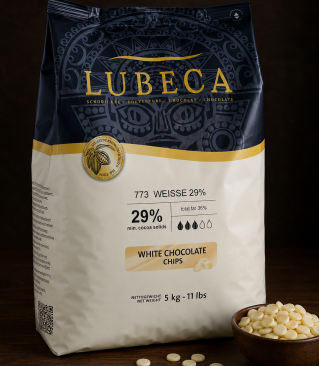 Lubeka white chocolate 29% 10kg WEISE CHIPS 1KG